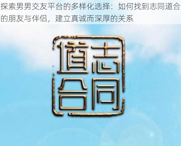 探索男男交友平台的多样化选择：如何找到志同道合的朋友与伴侣，建立真诚而深厚的关系