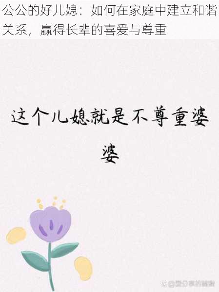 公公的好儿媳:如何在家庭中建立和谐关系,赢得长辈的喜爱与尊重