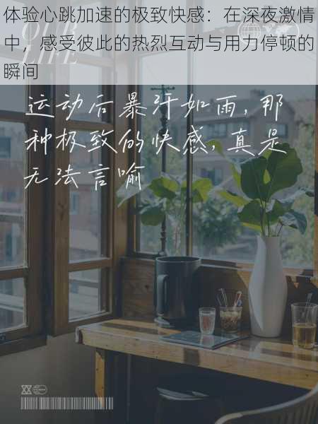 体验心跳加速的极致快感:在深夜激情中,感受彼此的热烈互动与用力停顿的瞬间