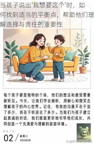 当孩子说出'我想要这个'时,如何找到适当的平衡点,帮助他们理解选择与责任的重要性
