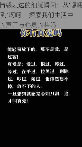 情感表达的细腻瞬间:从‘嗯嗯’到‘啊啊’,探索我们生活中的声音与心灵的共鸣