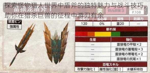 探索怪物猎人世界中盾斧的独特魅力与战斗技巧,助你在猎杀巨兽的征程中游刃有余