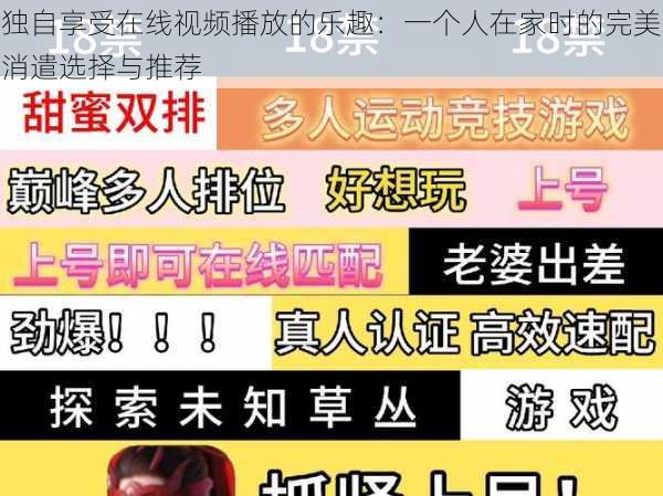 独自享受在线视频播放的乐趣：一个人在家时的完美消遣选择与推荐