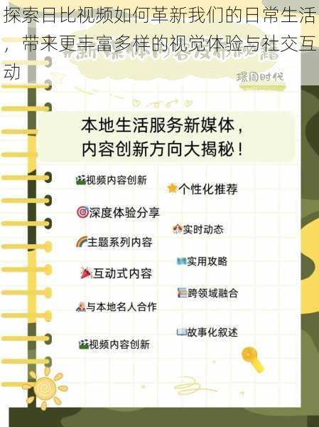 探索日比视频如何革新我们的日常生活,带来更丰富多样的视觉体验与社交互动
