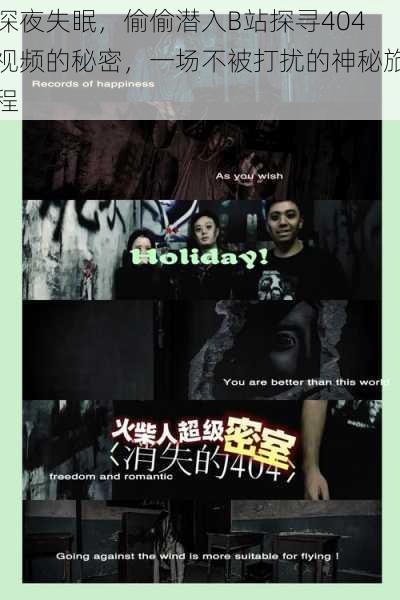 深夜失眠,偷偷潜入B站探寻404视频的秘密,一场不被打扰的神秘旅程
