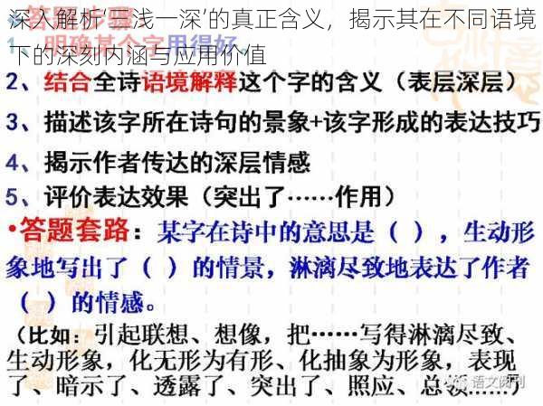 深入解析‘三浅一深’的真正含义，揭示其在不同语境下的深刻内涵与应用价值
