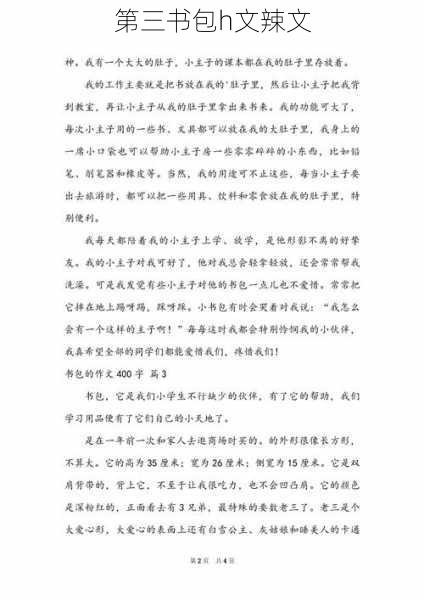 第三书包h文辣文