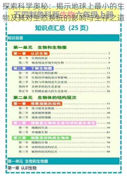 探索科学奥秘：揭示地球上最小的生物及其对生态系统的影响与生存之道