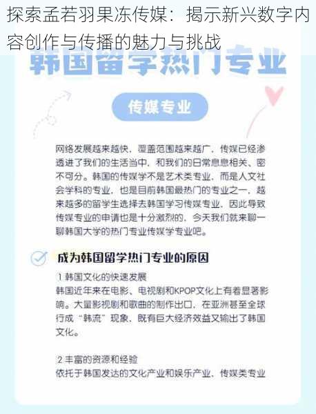 探索孟若羽果冻传媒:揭示新兴数字内容创作与传播的魅力与挑战