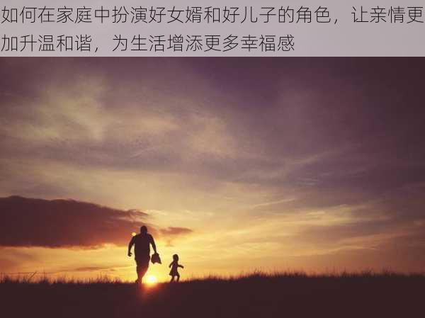 如何在家庭中扮演好女婿和好儿子的角色,让亲情更加升温和谐,为生活增添更多幸福感
