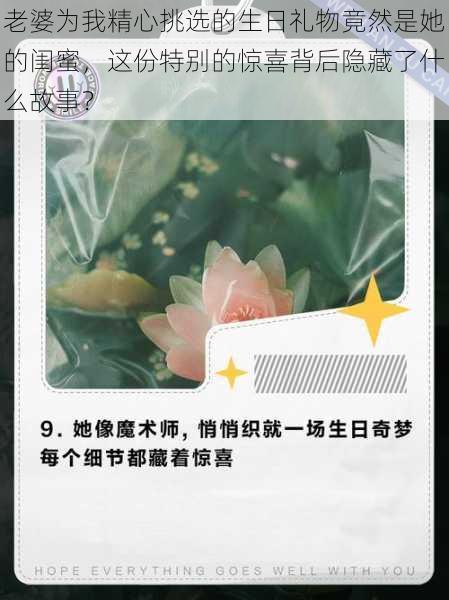 老婆为我精心挑选的生日礼物竟然是她的闺蜜,这份特别的惊喜背后隐藏了什么故事?