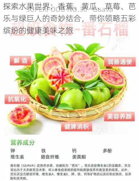 探索水果世界:香蕉、黄瓜、草莓、芭乐与绿巨人的奇妙结合,带你领略五彩缤纷的健康美味之旅
