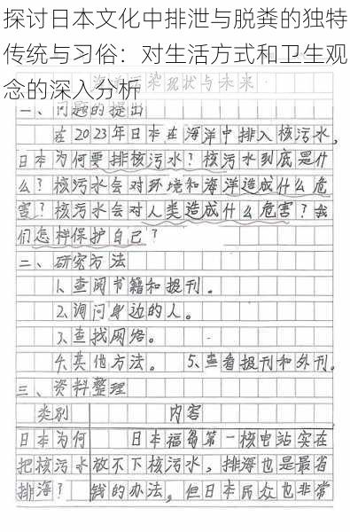 探讨日本文化中排泄与脱粪的独特传统与习俗:对生活方式和卫生观念的深入分析