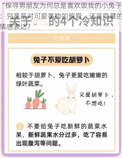 “探寻男朋友为何总是喜欢吸我的小兔子：究竟是对可爱事物的偏爱，还是隐藏的情感表达？”