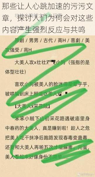 那些让人心跳加速的污污文章,探讨人们为何会对这些内容产生强烈反应与共鸣