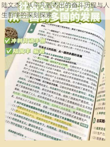 陆文杰:从平凡到杰出的奋斗历程与人生哲学的深刻探索