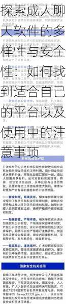 探索成人聊天软件的多样性与安全性:如何找到适合自己的平台以及使用中的注意事项