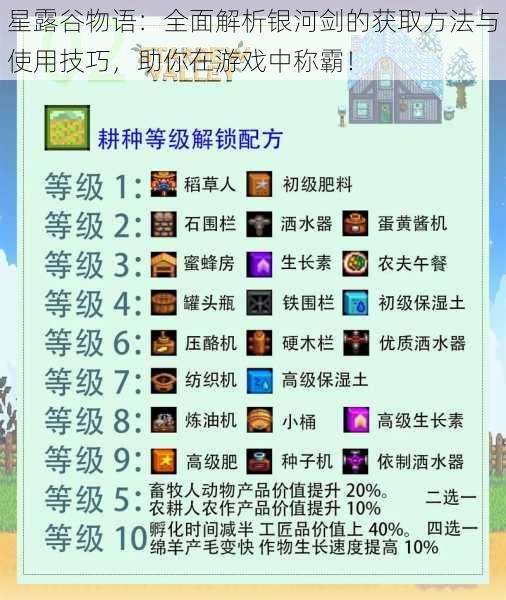 星露谷物语:全面解析银河剑的获取方法与使用技巧,助你在游戏中称霸!