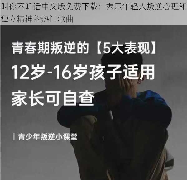 叫你不听话中文版免费下载:揭示年轻人叛逆心理和独立精神的热门歌曲