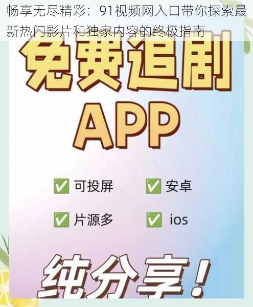 畅享无尽精彩:91视频网入口带你探索最新热门影片和独家内容的终极指南