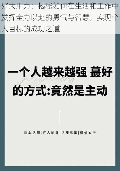 好大用力:揭秘如何在生活和工作中发挥全力以赴的勇气与智慧,实现个人目标的成功之道