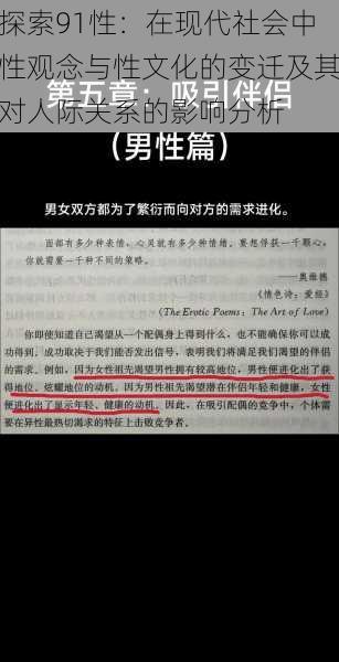 探索91性：在现代社会中性观念与性文化的变迁及其对人际关系的影响分析