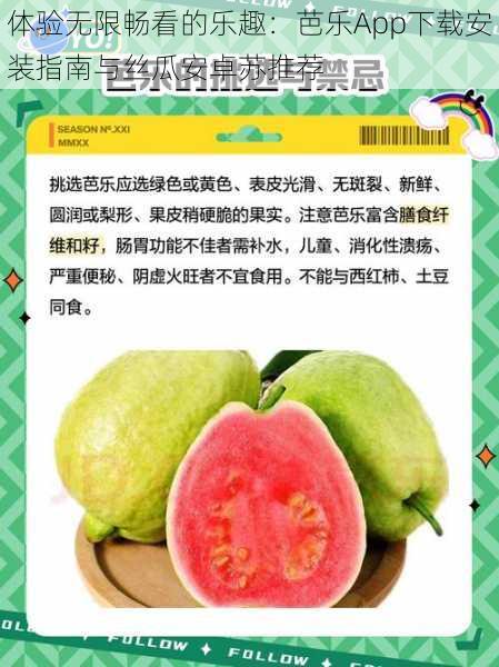 体验无限畅看的乐趣:芭乐App下载安装指南与丝瓜安卓苏推荐