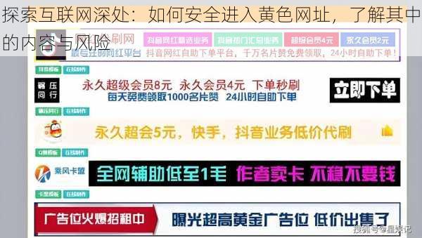 探索互联网深处:如何安全进入黄色网址,了解其中的内容与风险