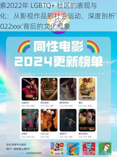 探索2022年 LGBTQ+ 社区的表现与变化:从影视作品到社会运动,深度剖析‘gay2022xxx’背后的文化现象