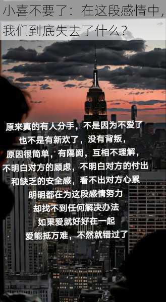 小喜不要了:在这段感情中,我们到底失去了什么?