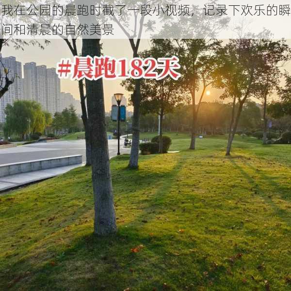 我在公园的晨跑时截了一段小视频,记录下欢乐的瞬间和清晨的自然美景