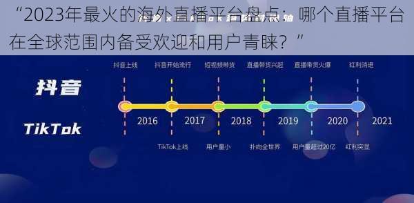 “2023年最火的海外直播平台盘点:哪个直播平台在全球范围内备受欢迎和用户青睐?”