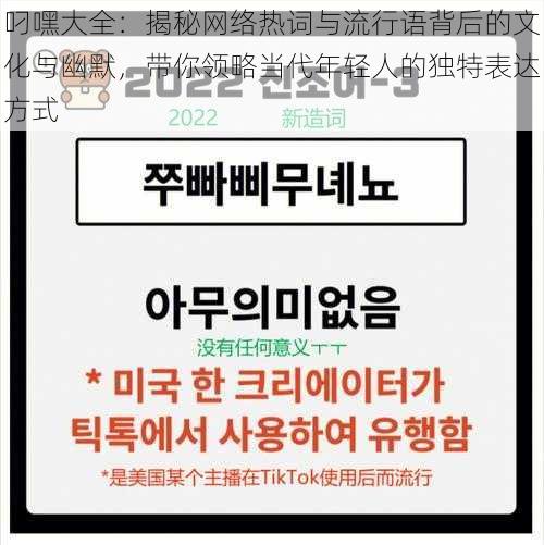 叼嘿大全:揭秘网络热词与流行语背后的文化与幽默,带你领略当代年轻人的独特表达方式