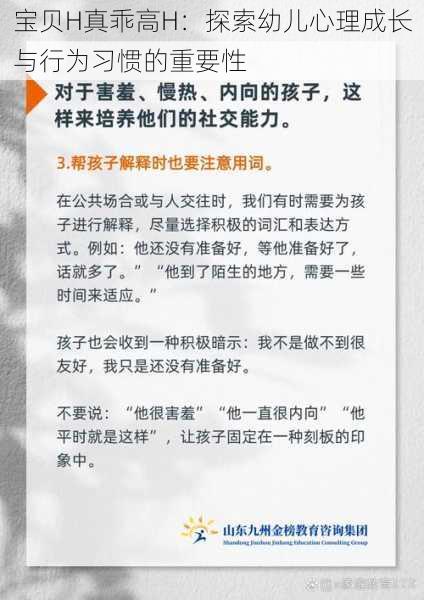 宝贝H真乖高H:探索幼儿心理成长与行为习惯的重要性