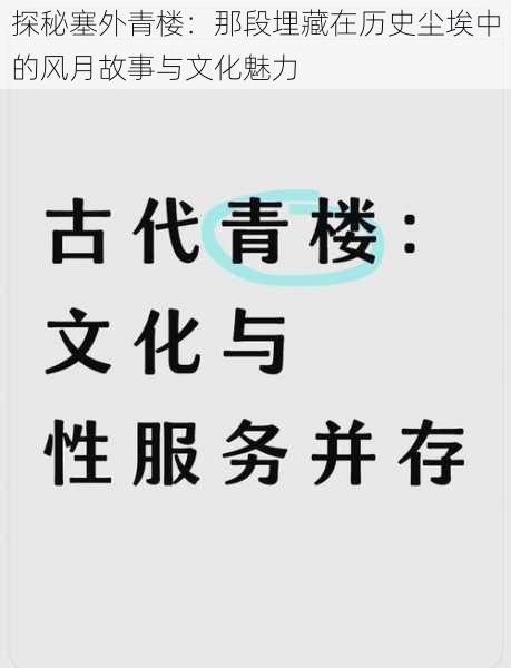 探秘塞外青楼:那段埋藏在历史尘埃中的风月故事与文化魅力