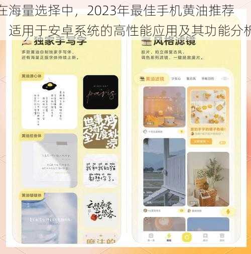在海量选择中,2023年最佳手机黄油推荐:适用于安卓系统的高性能应用及其功能分析