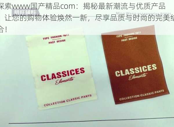 探索www国产精品com:揭秘最新潮流与优质产品,让您的购物体验焕然一新,尽享品质与时尚的完美结合!