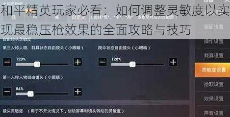 和平精英玩家必看：如何调整灵敏度以实现最稳压枪效果的全面攻略与技巧
