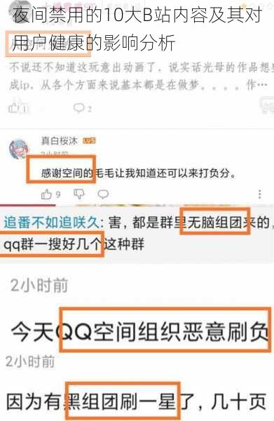 夜间禁用的10大B站内容及其对用户健康的影响分析