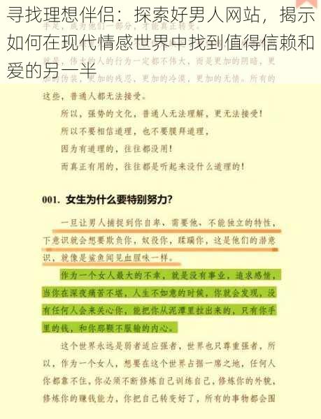寻找理想伴侣:探索好男人网站,揭示如何在现代情感世界中找到值得信赖和爱的另一半