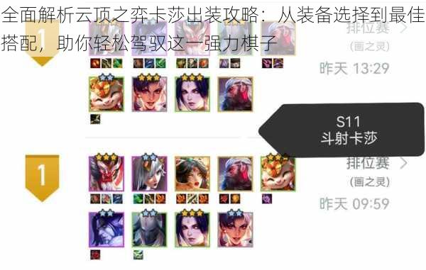 全面解析云顶之弈卡莎出装攻略:从装备选择到最佳搭配,助你轻松驾驭这一强力棋子